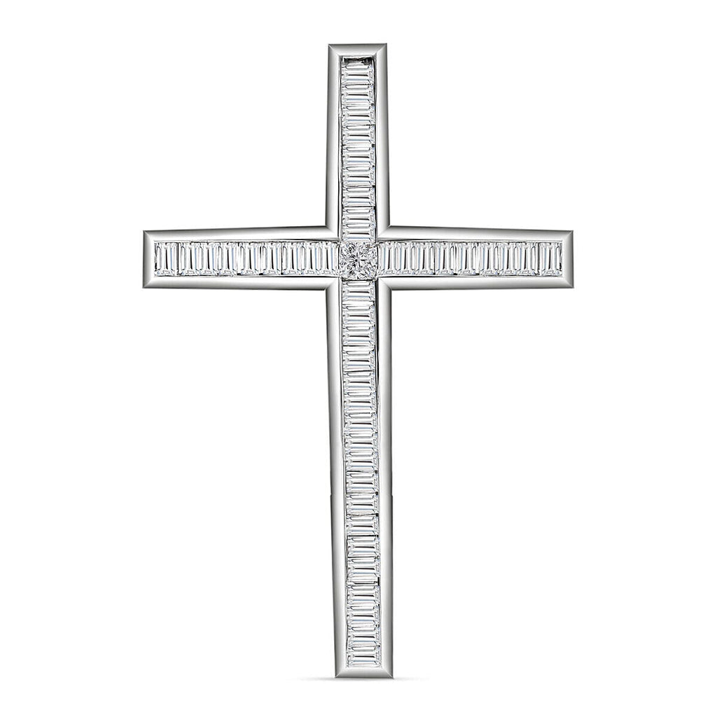 RHAPSODY 950 Platinum IGI Certified Diamond (VS-E-F) Cross Pendant 0.50 Ct.