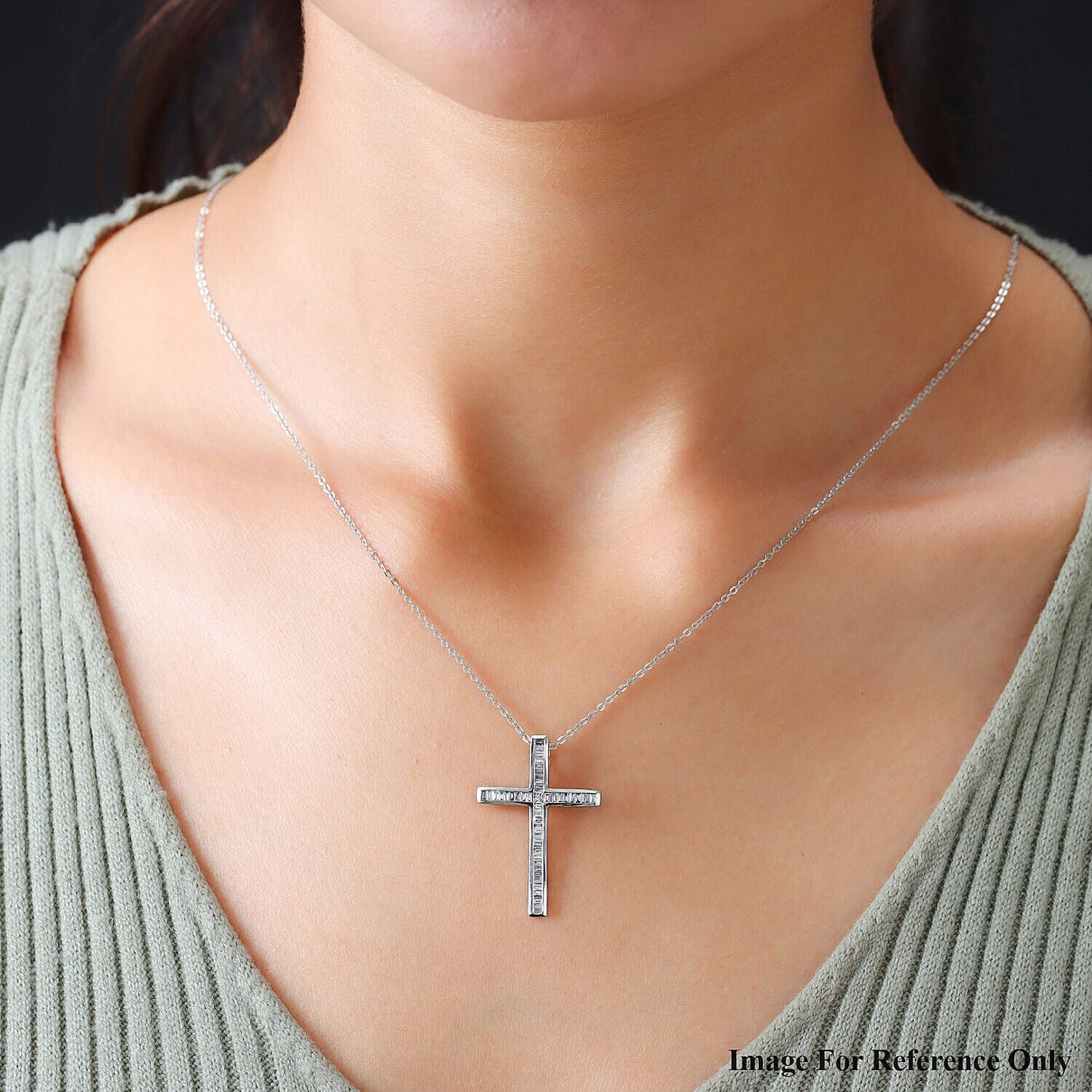 RHAPSODY 950 Platinum Cross Pendant with VS-E-F Diamond 7281573 2