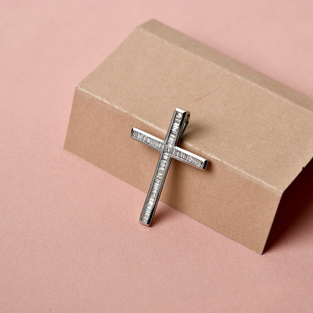RHAPSODY 950 Platinum IGI Certified Diamond (VS-E-F) Cross Pendant 0.50 Ct.