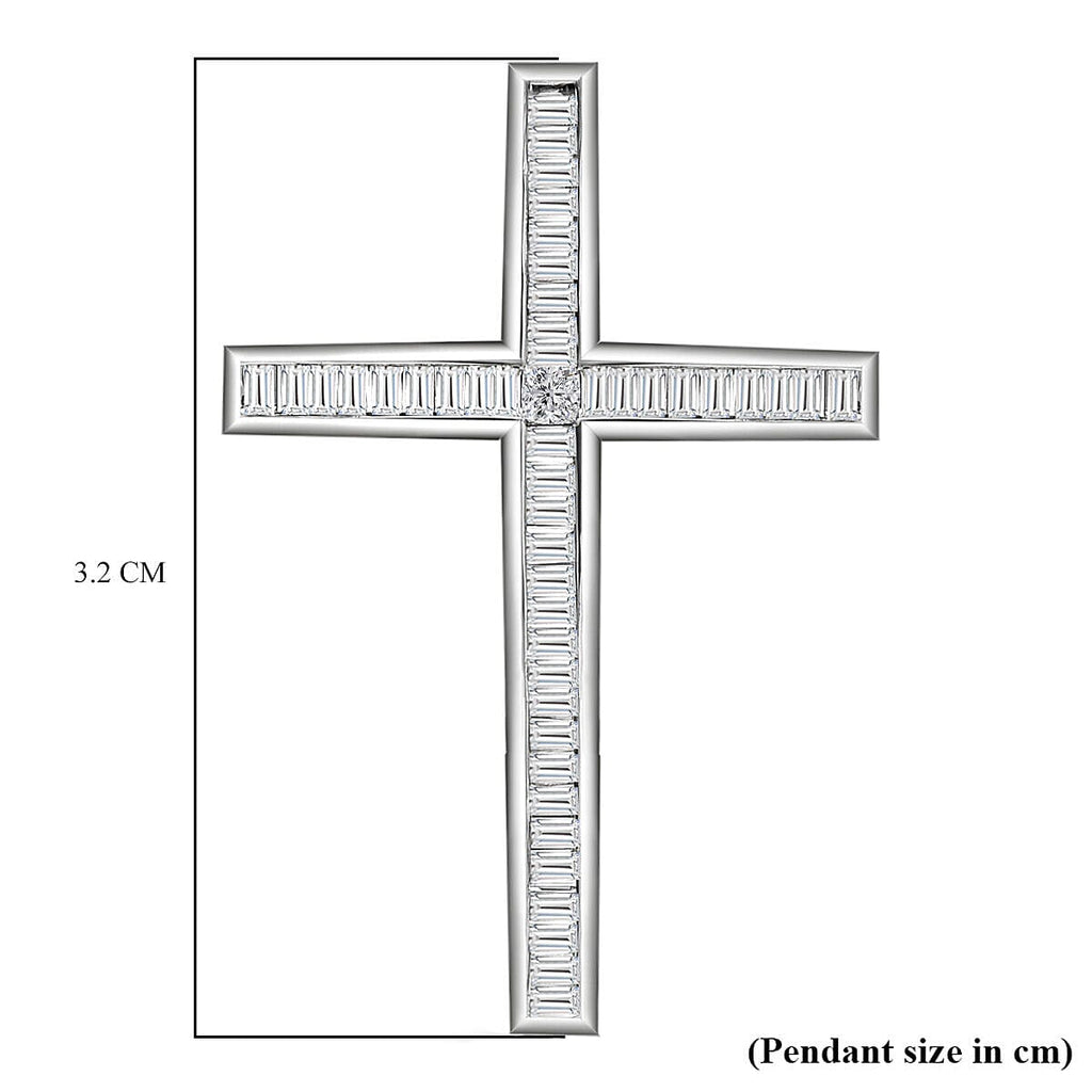 RHAPSODY 950 Platinum IGI Certified Diamond (VS-E-F) Cross Pendant 0.50 Ct.