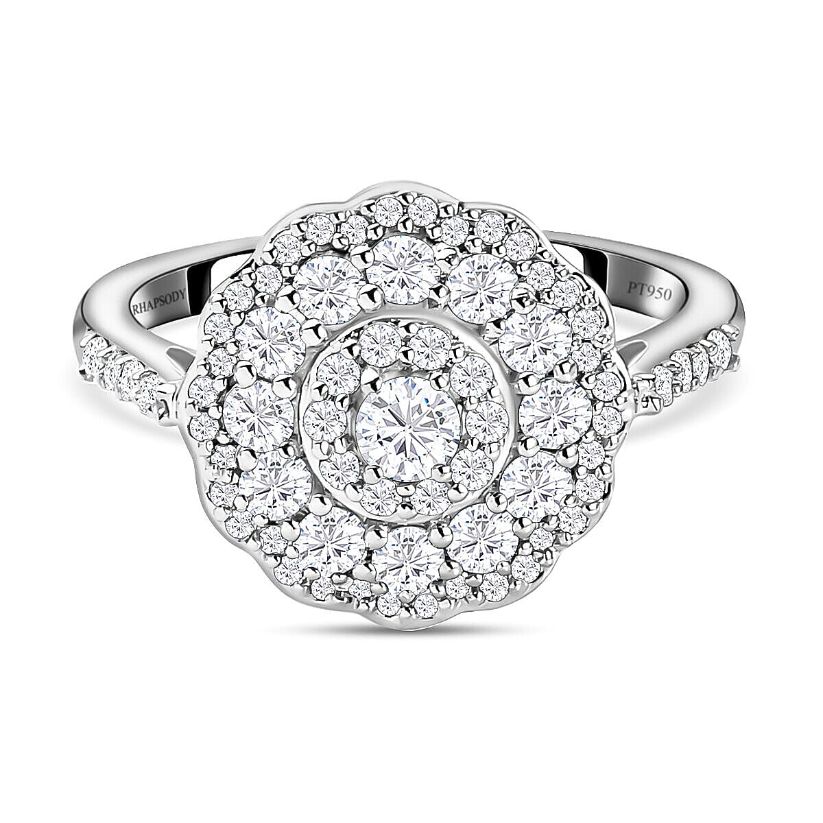 RHAPSODY 950 Platinum Floral Ring with IGI Certified VS-E-F Diamond 1.00 Ct. 7322148 0