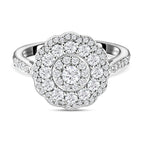RHAPSODY 950 Platinum IGI Certified Diamond (VS-E-F) Cluster Ring 1.01 Ct, Platinum Wt. 6.13 Gms