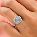 RHAPSODY 950 Platinum IGI Certified Diamond (VS-E-F) Cluster Ring 1.01 Ct, Platinum Wt. 6.13 Gms