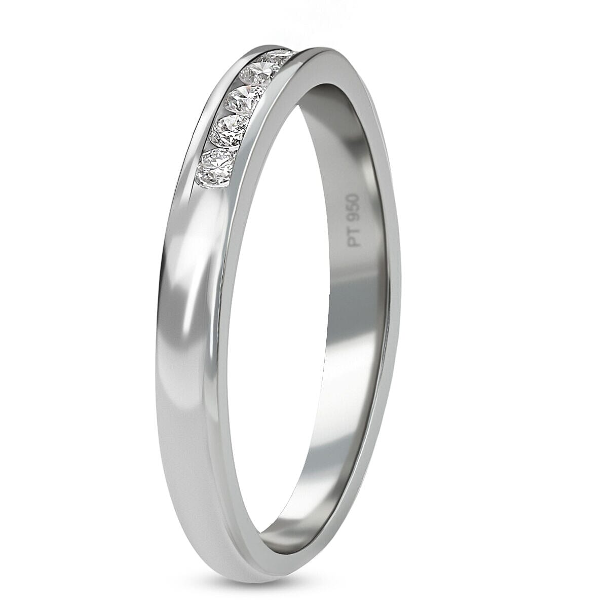 RHAPSODY 950 Platinum IGI Certified Diamond (VS-E-F) Half Eternity Wedding Band Ring 0.25 Ct. 7597967 7