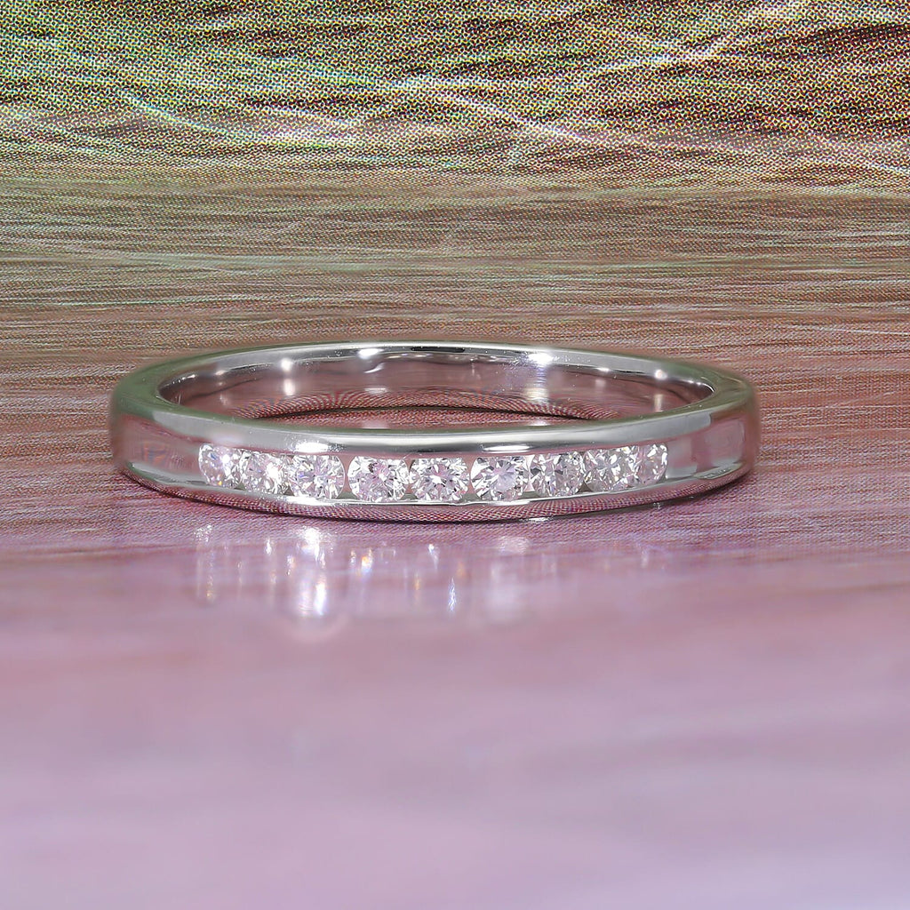 RHAPSODY 950 Platinum IGI Certified Diamond (VS-E-F) Half Eternity Ring 0.25 Ct.