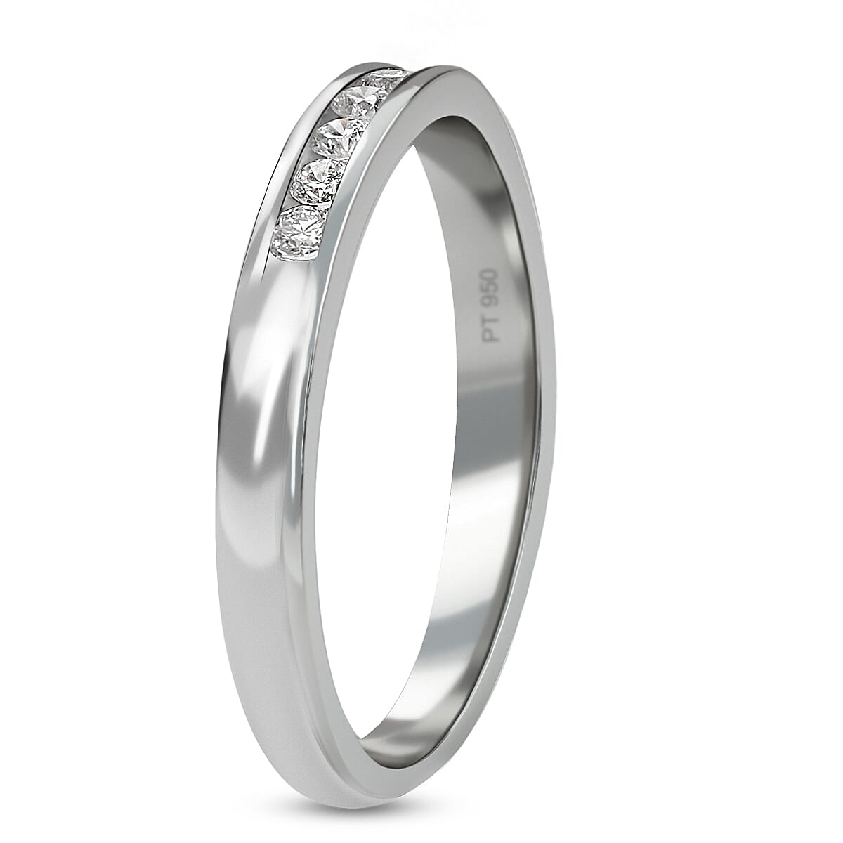 RHAPSODY 950 Platinum IGI Certified Diamond (VS-E-F) Half Eternity Wedding Band Ring 0.25 Ct. 7597967 8