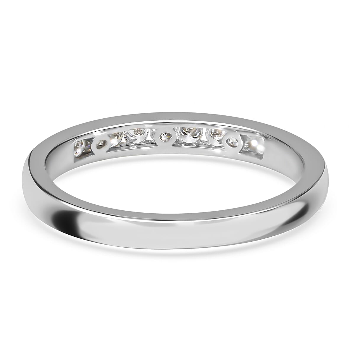 RHAPSODY 950 Platinum IGI Certified Diamond (VS-E-F) Half Eternity Wedding Band Ring 0.25 Ct. 7597967 10