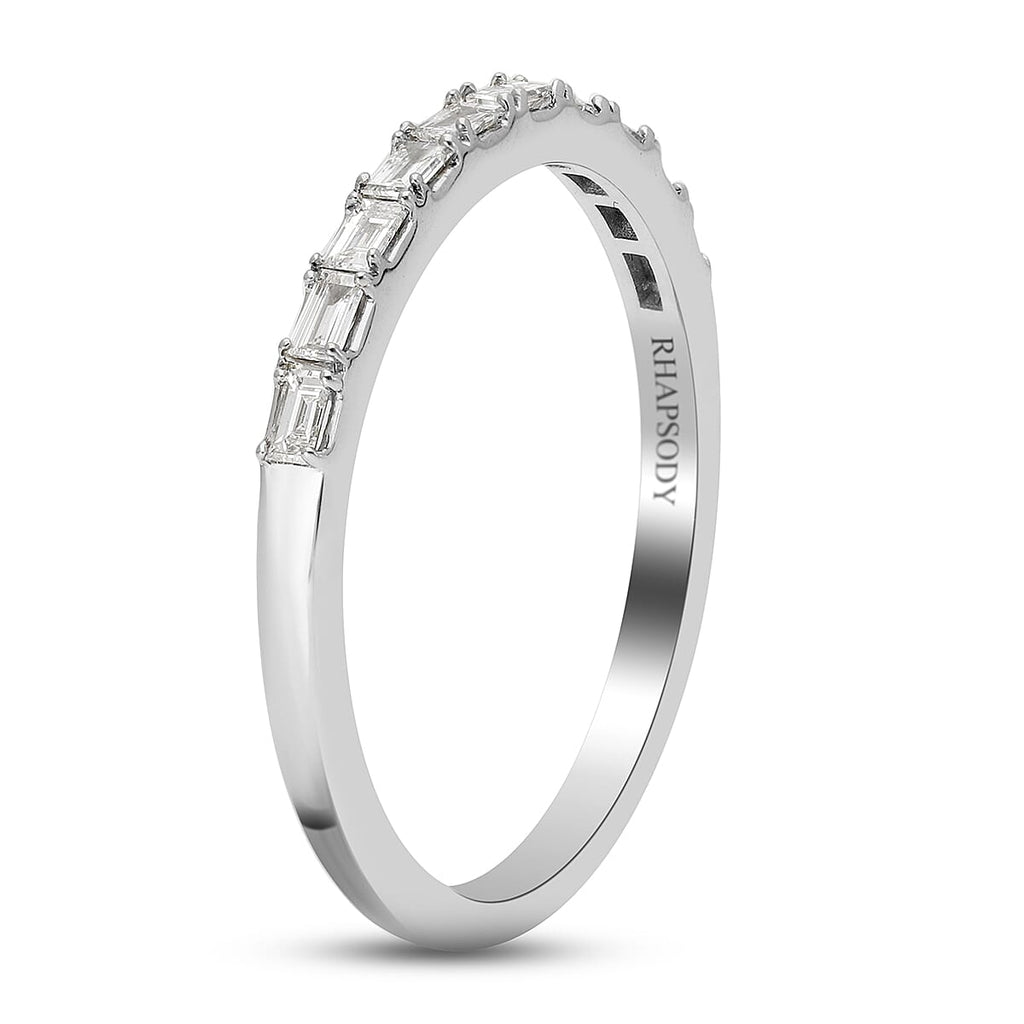 RHAPSODY 950 Platinum IGI Certified Diamond (VS- E-F) Half Eternity Band Ring 0.330 Ct.