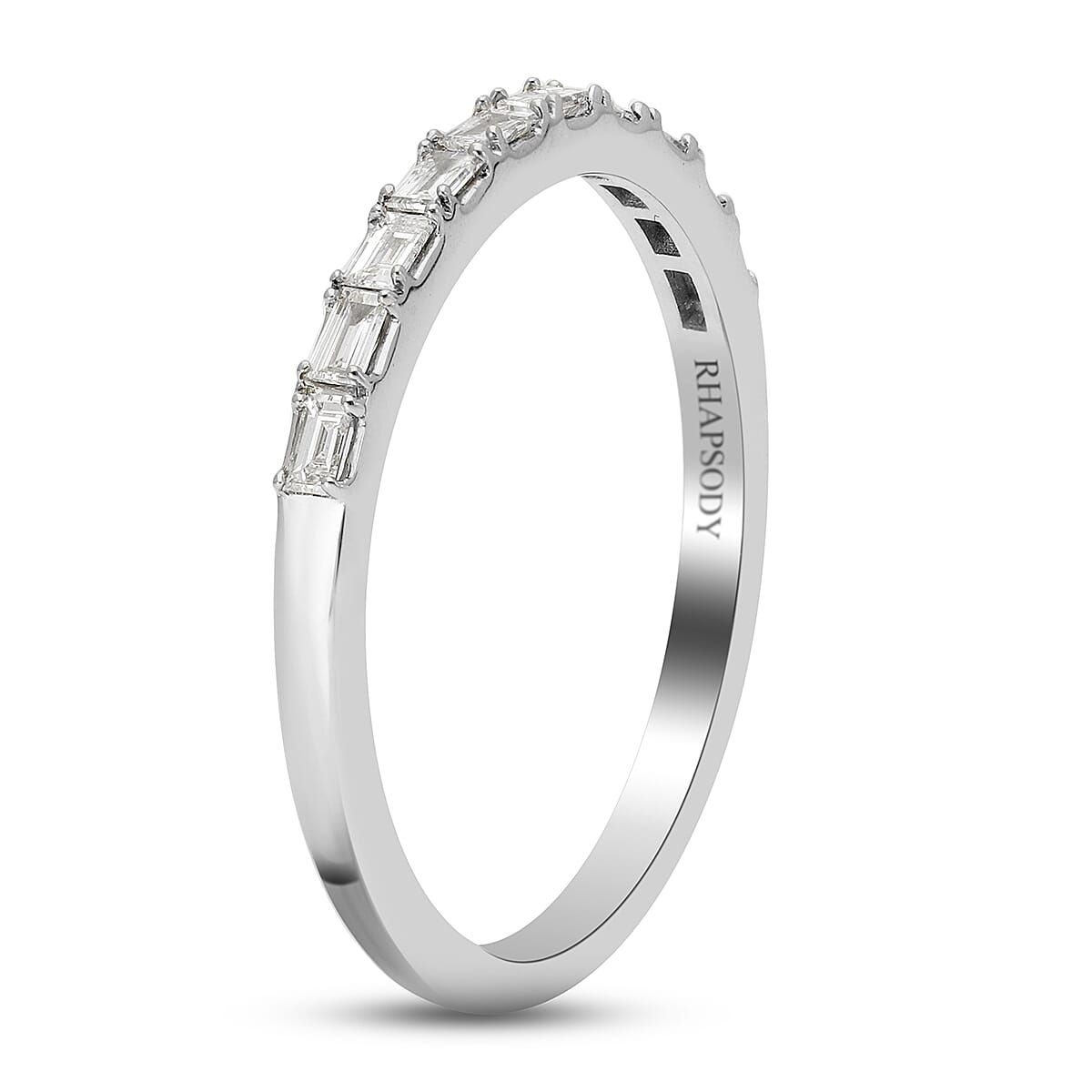 RHAPSODY 950 Platinum IGI Certified Diamond (VS- E-F) Half Eternity Wedding Band Ring 0.330 Ct. 3849396 4