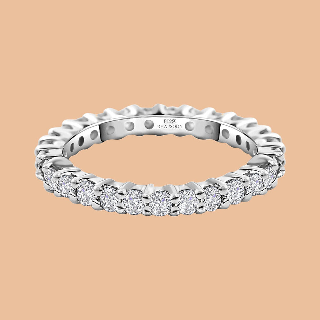 RHAPSODY 950 Platinum IGI Certified Diamond (VS/E-F) Eternity  Ring 1.00 Ct.