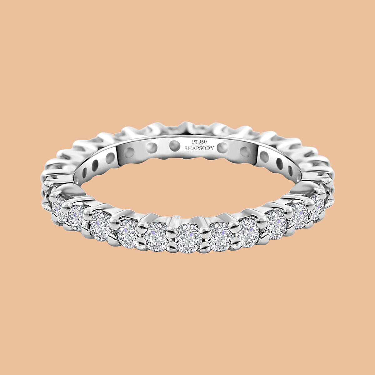 RHAPSODY 950 Platinum IGI Certified Diamond (VS/E-F) Eternity Wedding Band Ring 1.00 Ct. 3873767 10