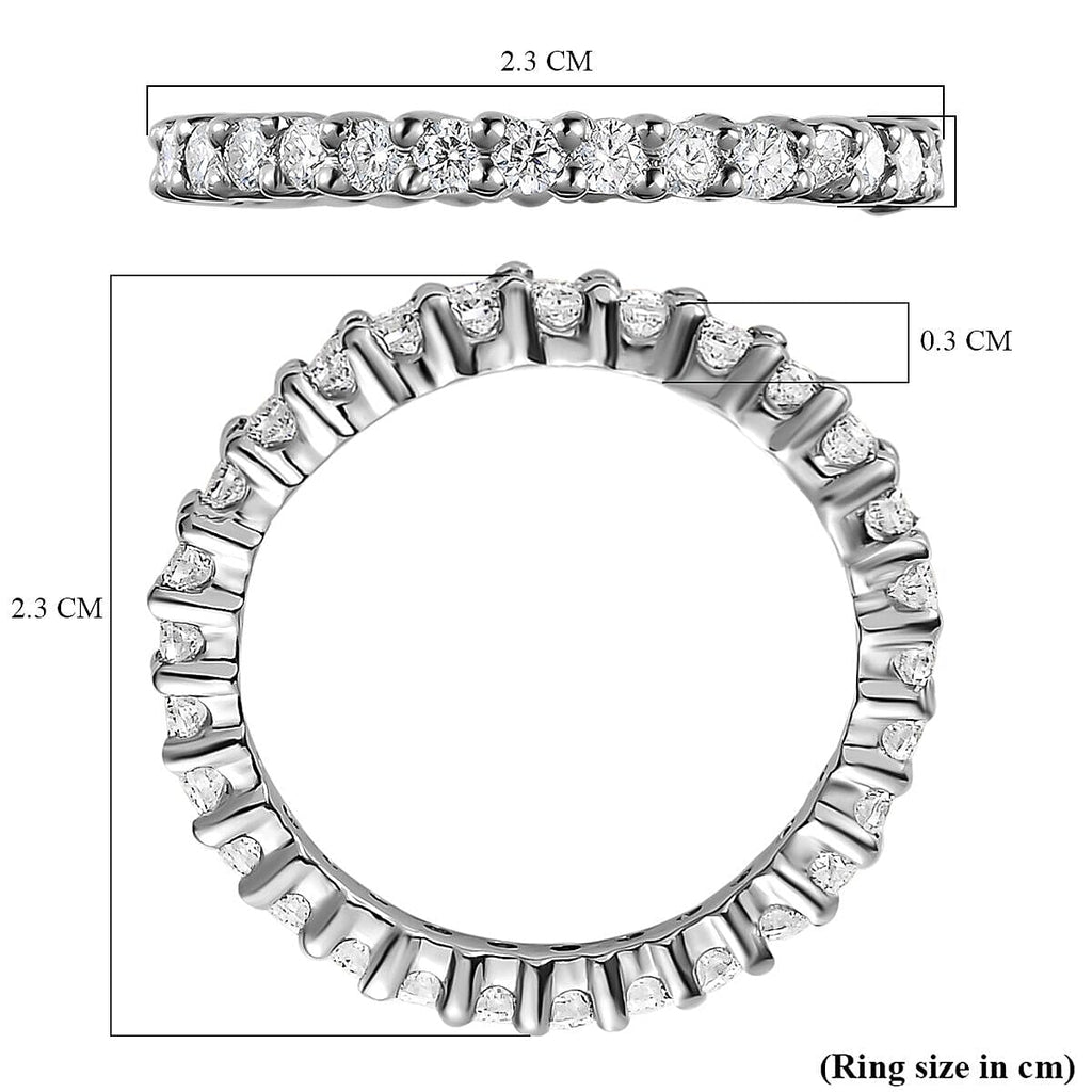 RHAPSODY 950 Platinum IGI Certified Diamond (VS/E-F) Eternity  Ring 1.00 Ct.