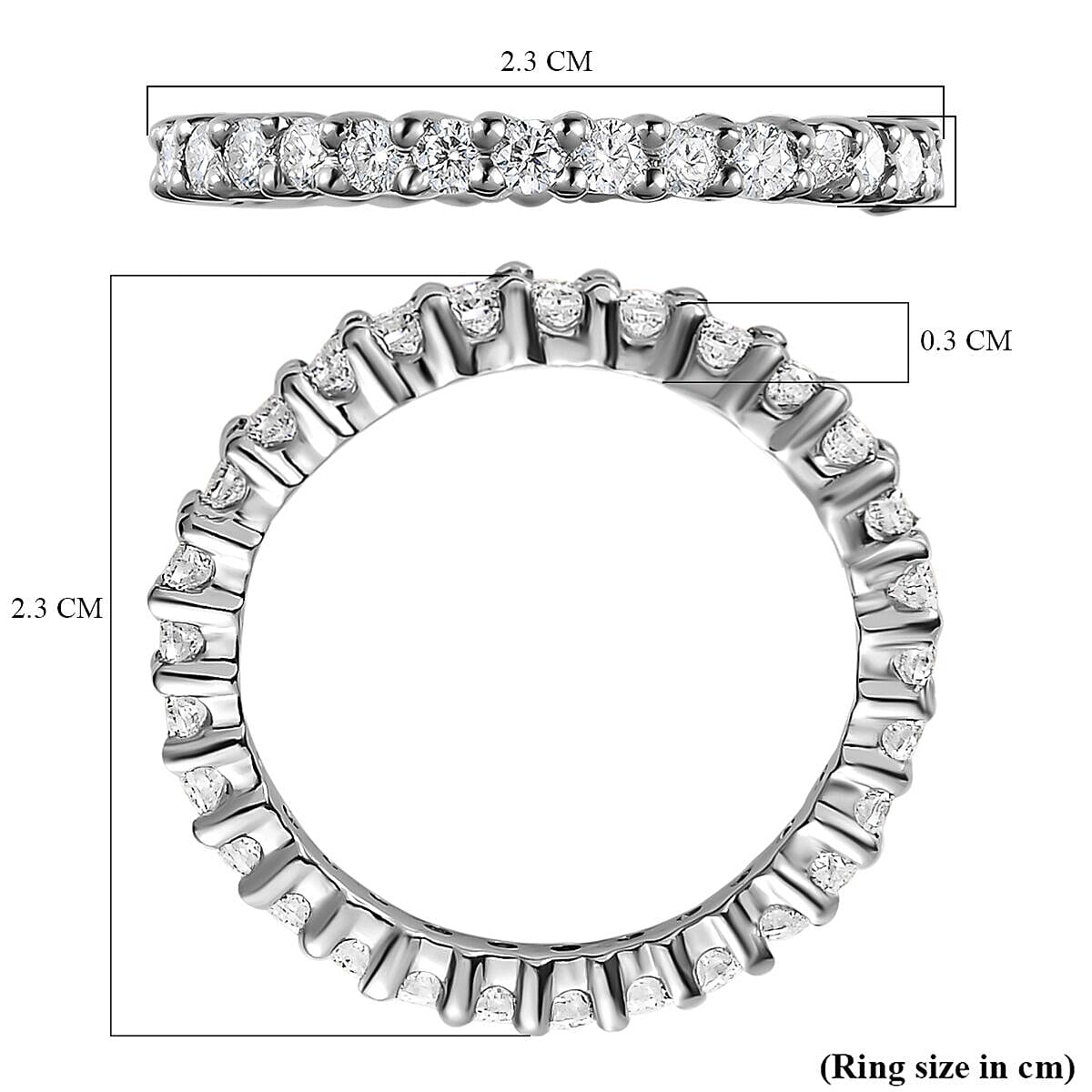 RHAPSODY 950 Platinum IGI Certified Diamond (VS/E-F) Eternity Wedding Band Ring 1.00 Ct. 3873767 14
