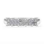 RHAPSODY 950 Platinum IGI Certified (VS-E-F) Square Cut White Diamond Ring 1.00 Ct, Platinum wt. 4.75 Gms.