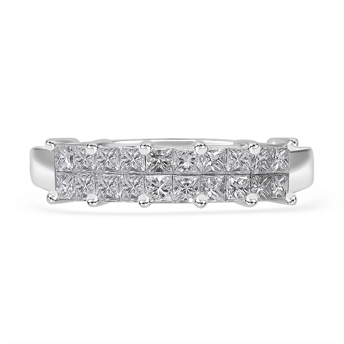 RHAPSODY 950 Platinum IGI Certified (VS-E-F) Square Cut White Diamond Ring 1.00 Ct, Platinum wt. 4.75 Gms. 7785050 0