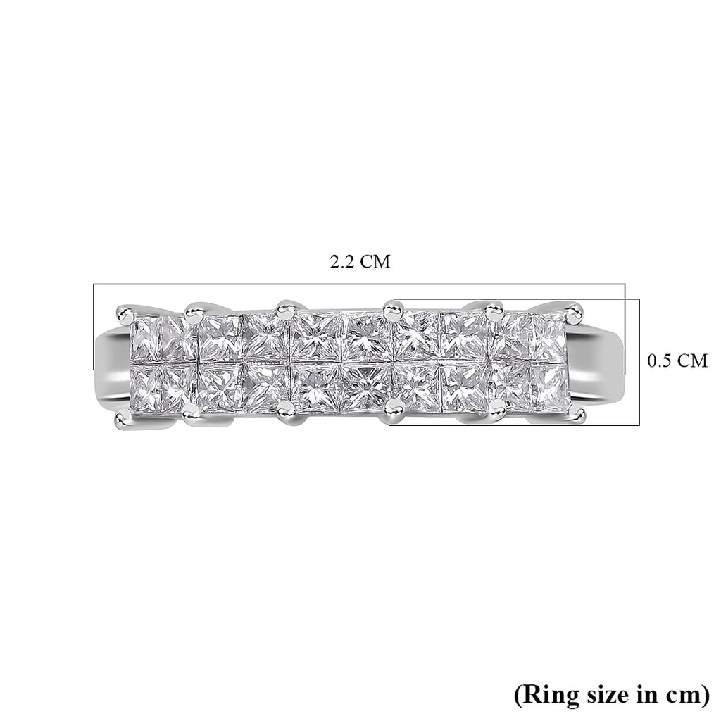 RHAPSODY 950 Platinum IGI Certified (VS-E-F) Square Cut White Diamond Ring 1.00 Ct, Platinum wt. 4.75 Gms.