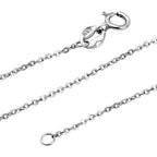 950 Platinum Oval Link Chain (Size - 18) with Spring Ring Clasp
