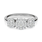 RHAPSODY 950 Platinum IGI Certified Diamond Cluster Ring 0.50 Ct.