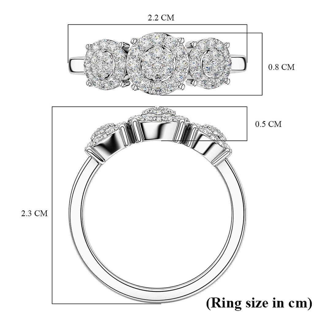 RHAPSODY 950 Platinum IGI Certified Diamond Cluster Ring 0.50 Ct.