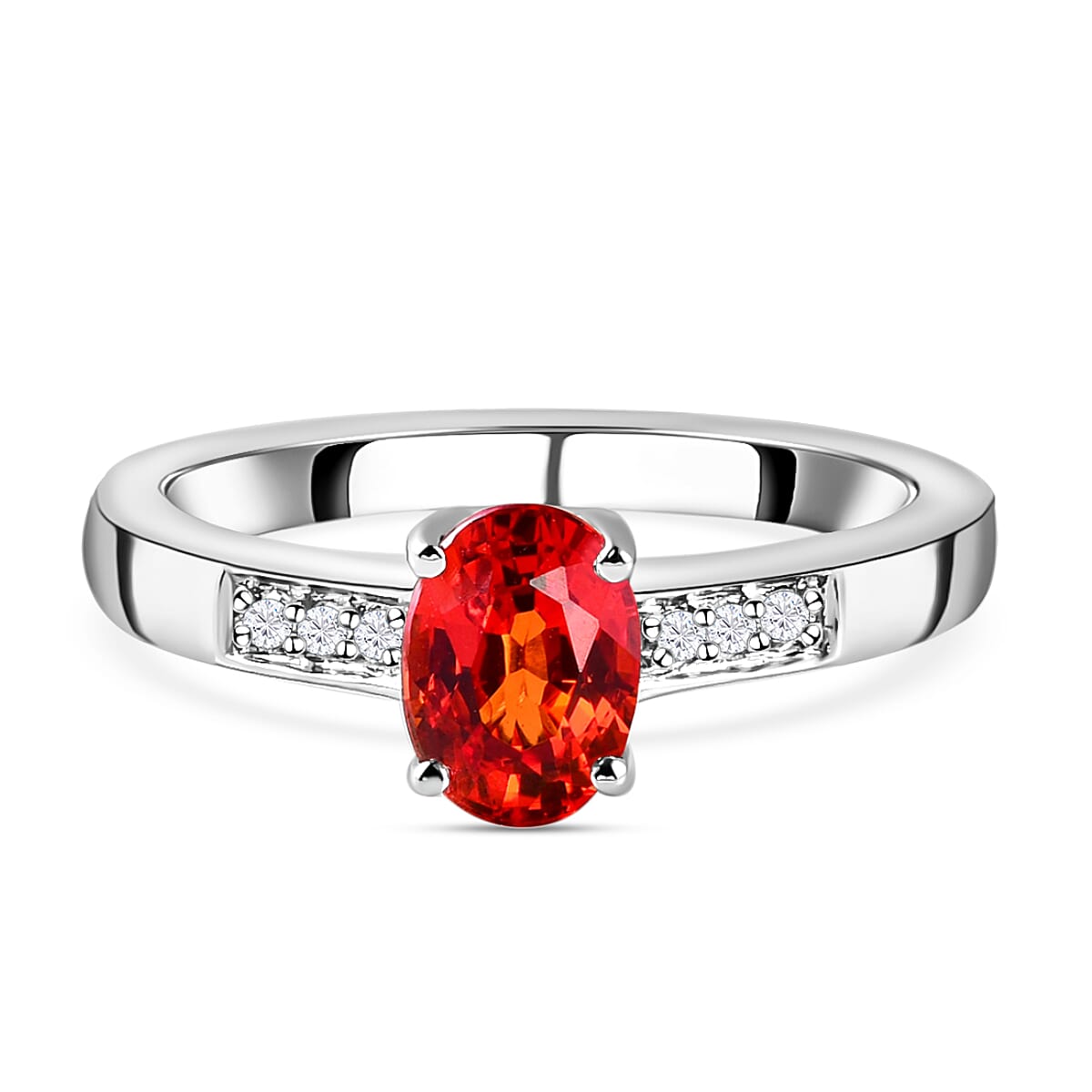 RHAPSODY AAAA Red Sapphire and Diamond VS EF Classic Ring in 950 Platinum 1.20 Ct 7159894 0