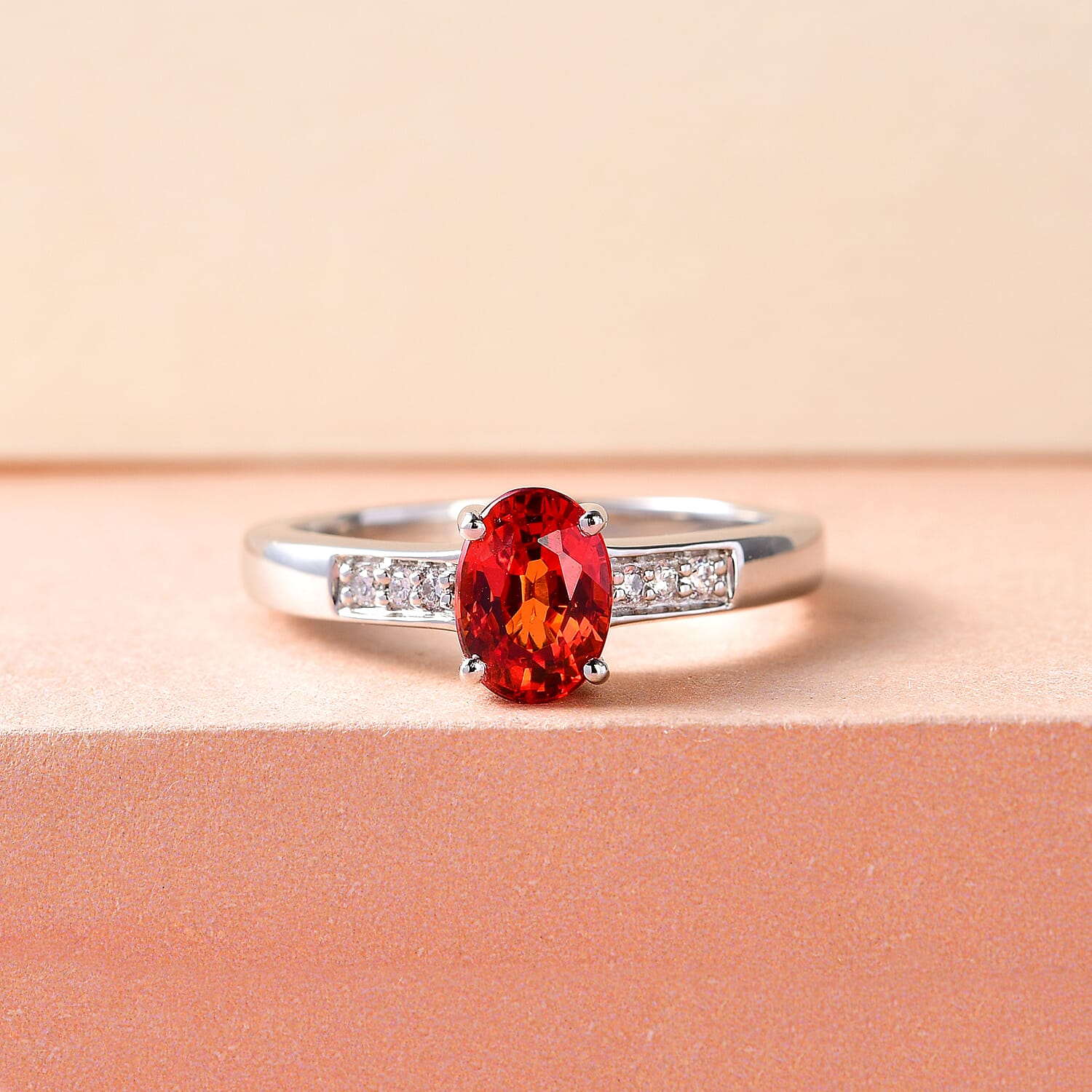RHAPSODY AAAA Red Sapphire and Diamond VS EF Classic Ring in 950 Platinum 1.20 Ct 7159894 2