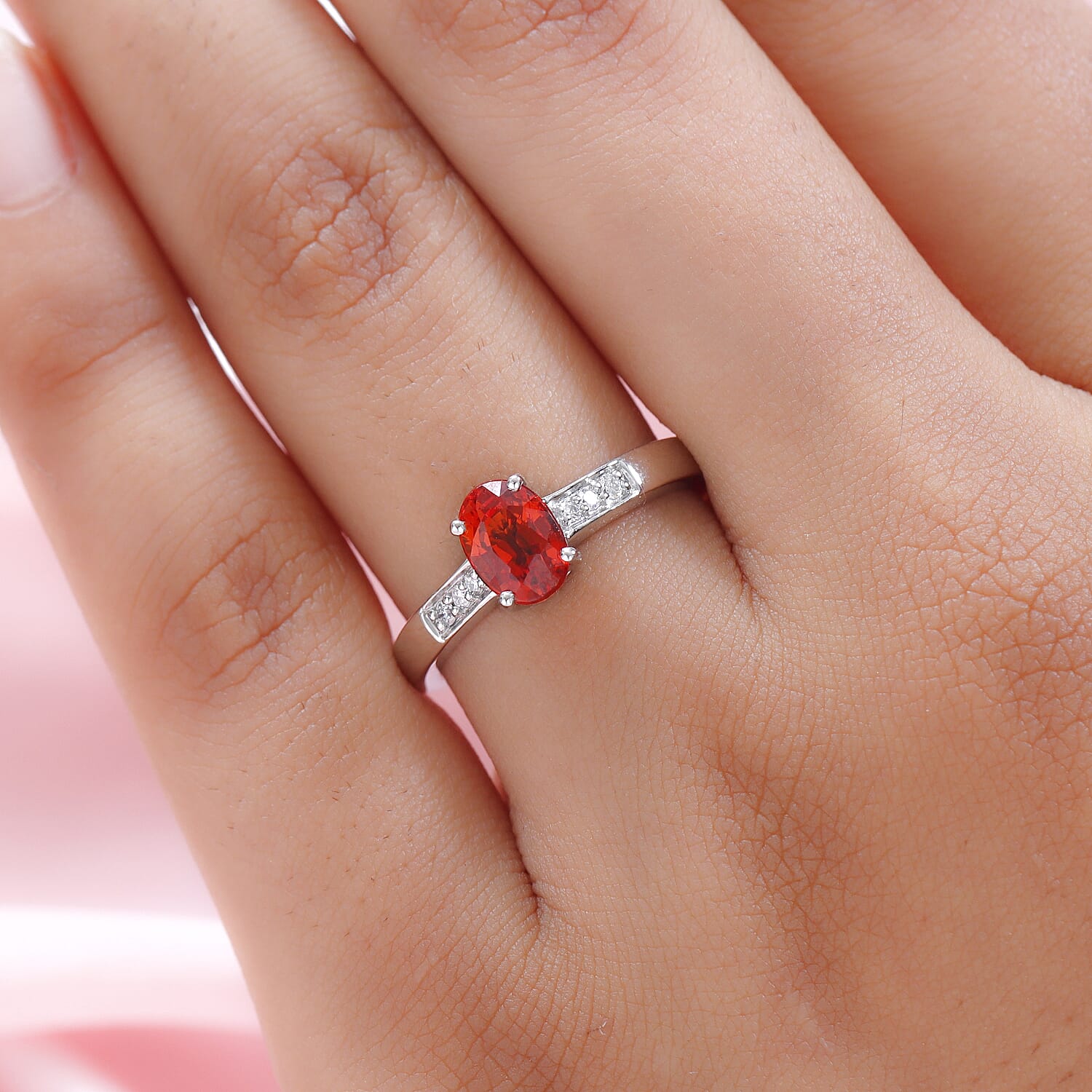 RHAPSODY AAAA Red Sapphire and Diamond VS EF Classic Ring in 950 Platinum 1.20 Ct 7159894 3