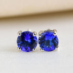 RHAPSODY 950 Platinum AAAA Tanzanite Stud Earrings (with Screw Back) 1.08 Ct.