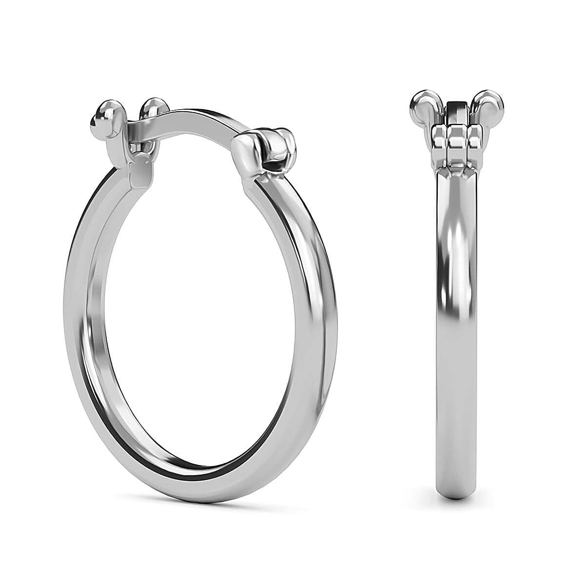 High Finish Plain Hoop Earrings in 950 Platinum 3146842 0