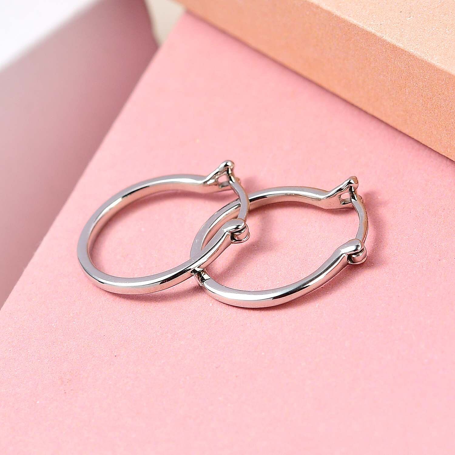High Finish Plain Hoop Earrings in 950 Platinum 3146842 1