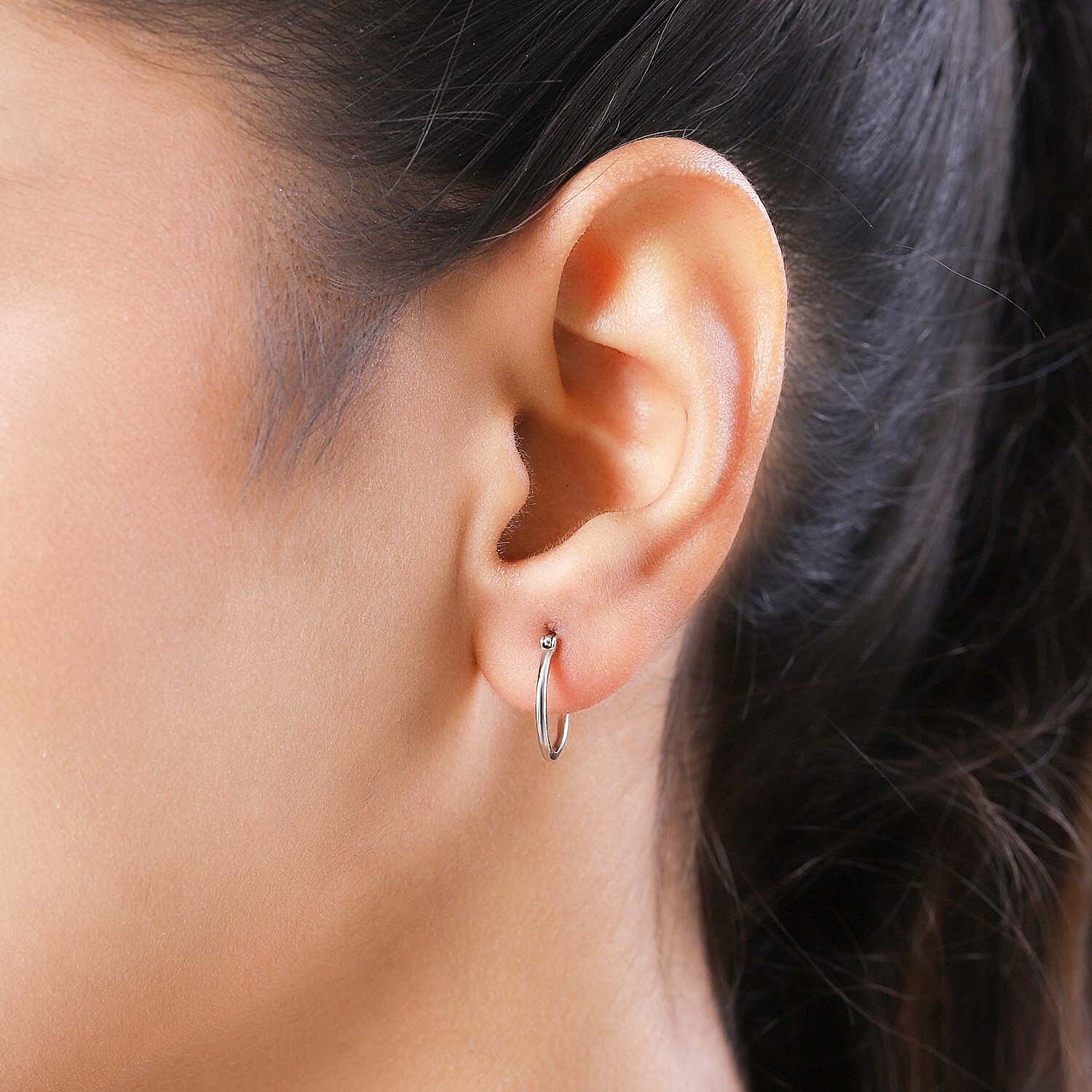 High Finish Plain Hoop Earrings in 950 Platinum 3146842 2