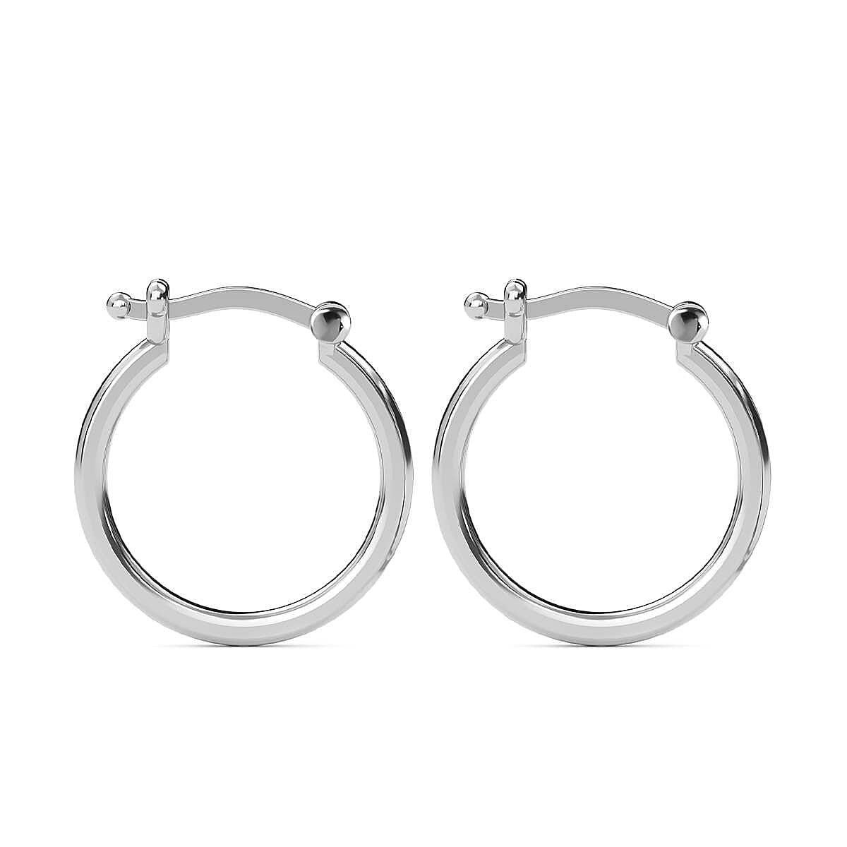 High Finish Plain Hoop Earrings in 950 Platinum 3146842 3
