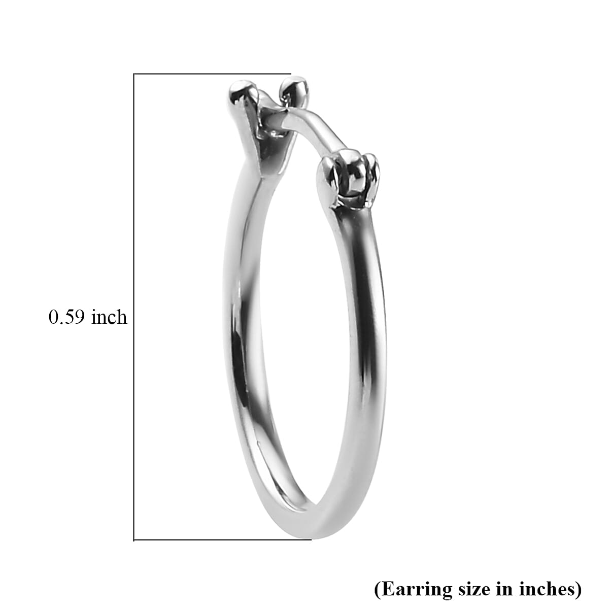 High Finish Plain Hoop Earrings in 950 Platinum 3146842 5