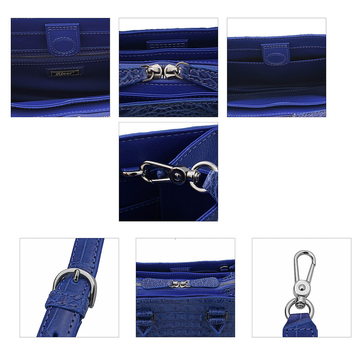 RIVER 100% Genuine Crocodile Leather Bag with Zipper Closure 7599811 3