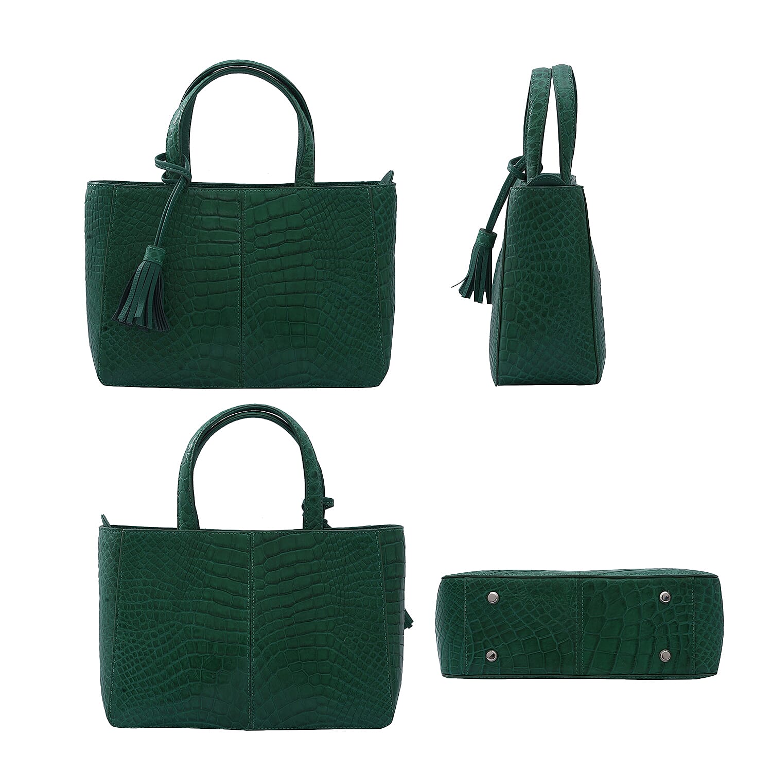 RIVER 100% Genuine Crocodile Leather Bag with Zipper Closure 7599813 1
