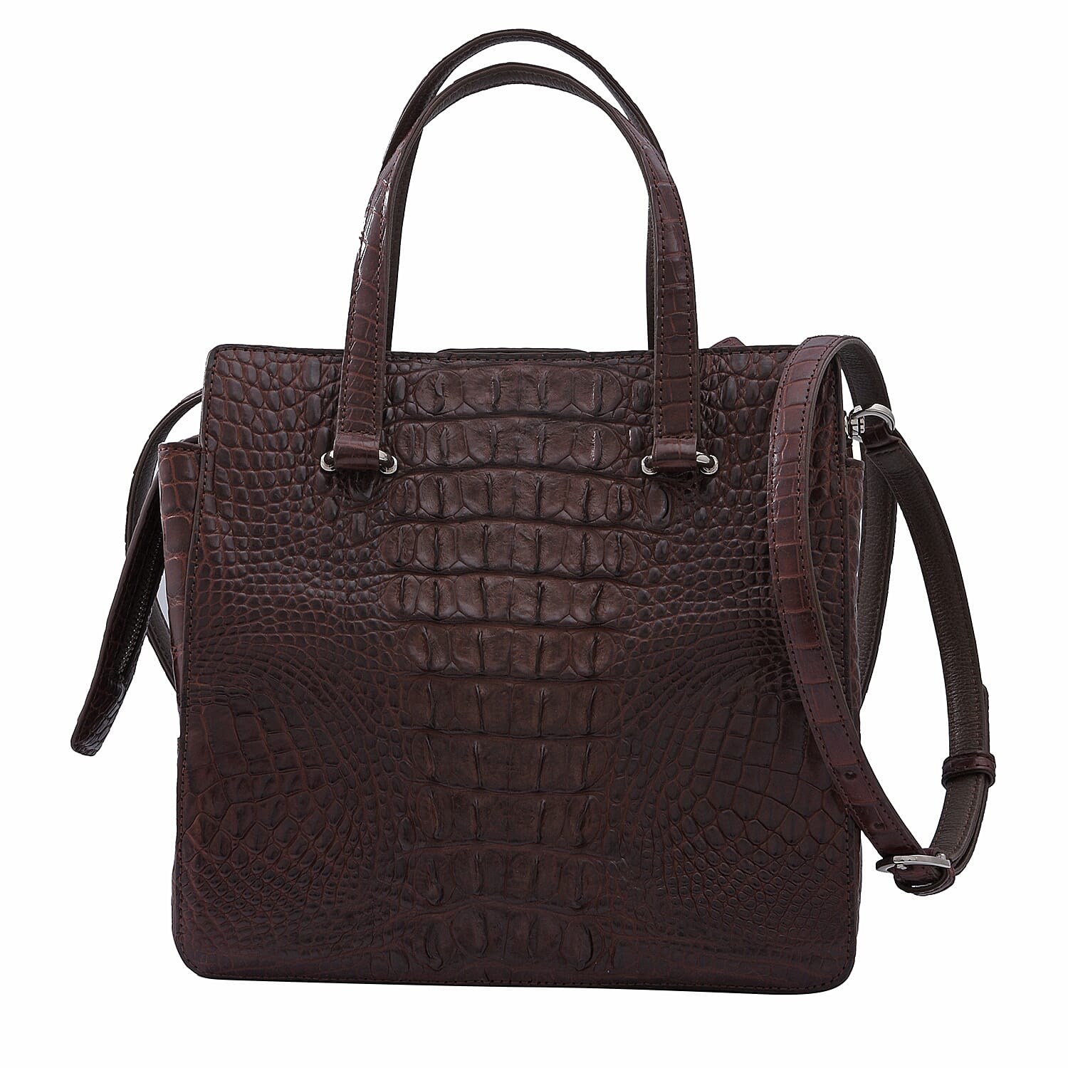 RIVER 100% Genuine Crocodile Leather Bag with Zipper Closure 7599829 0