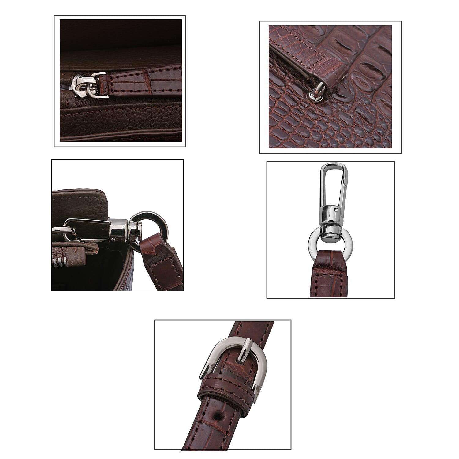 RIVER 100% Genuine Crocodile Leather Bag with Zipper Closure 7599829 3
