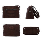 Close Out Deal - Exotic  Crocodile Skin Crossbody Bag (Size 23x17x11Cm) - Brown