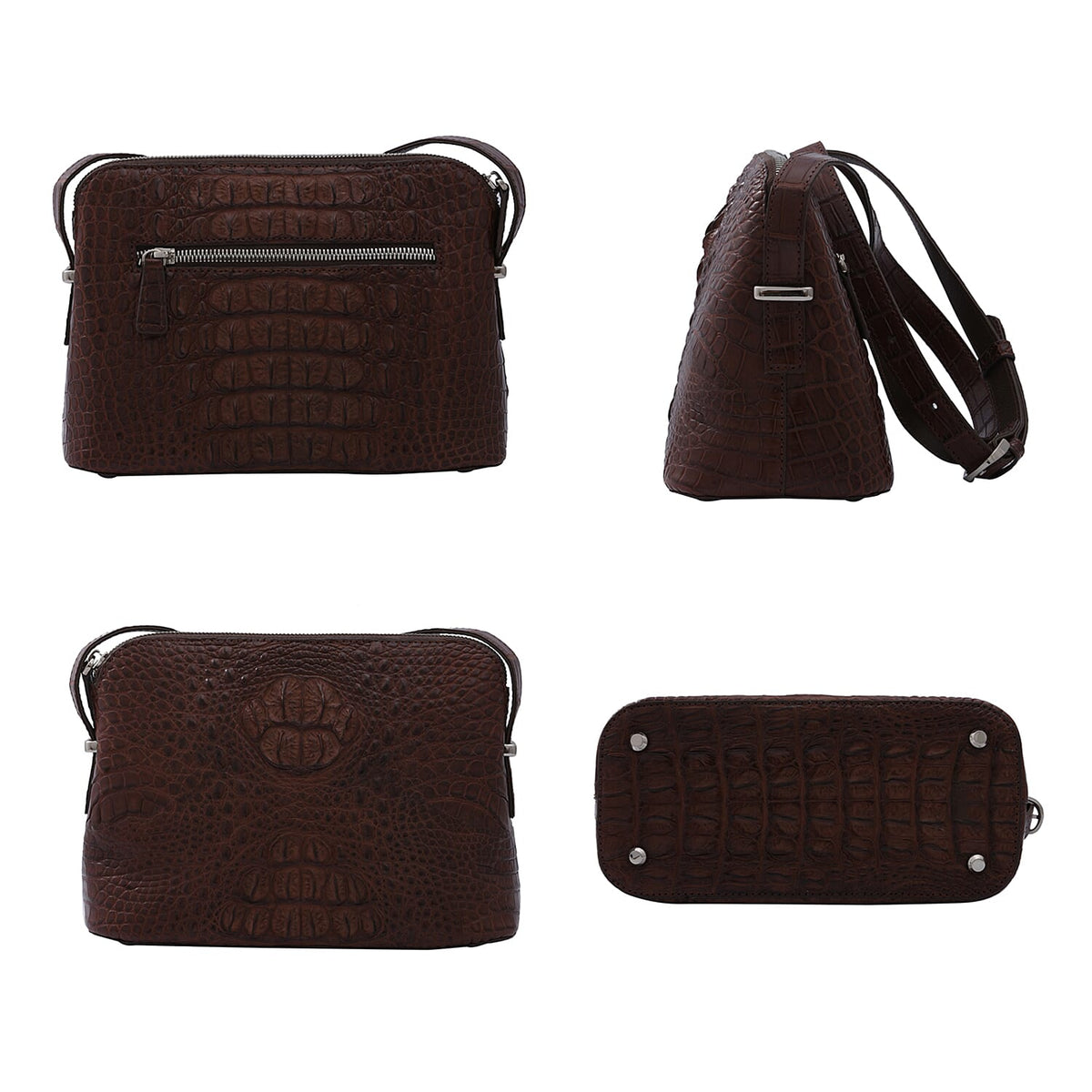 RIVER 100% Genuine Crocodile Leather Bag with Zipper Closure 7599832 1