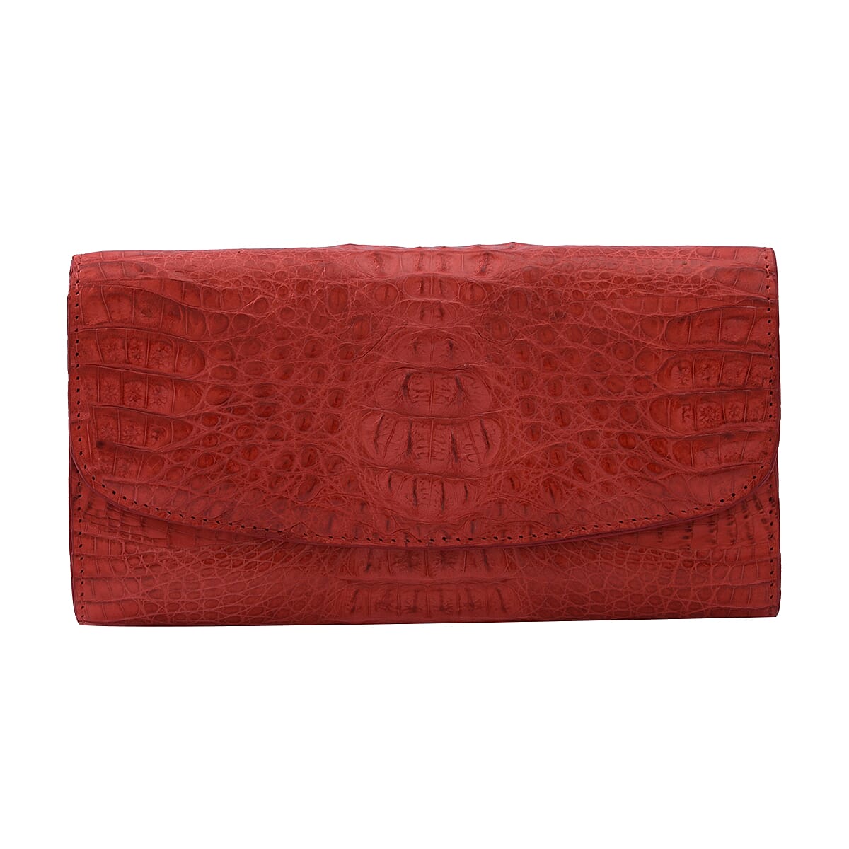 RIVER 100% Genuine Crocodile Leather Wallet with Magnetic Lock - Red 7598002 0