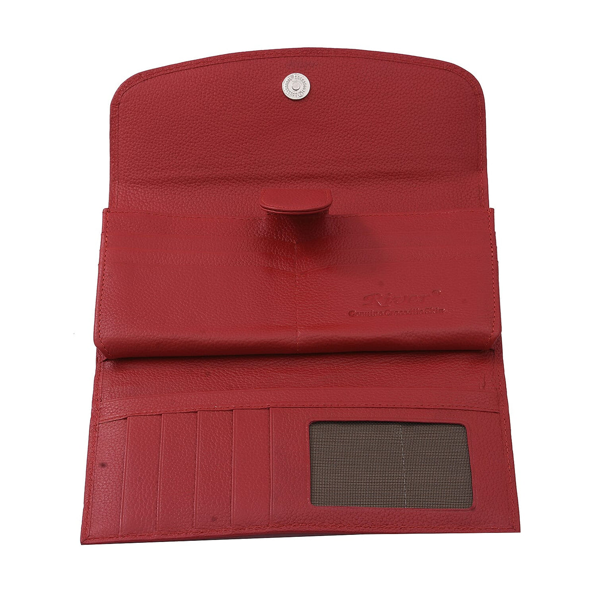 RIVER 100% Genuine Crocodile Leather Wallet with Magnetic Lock - Red 7598002 3