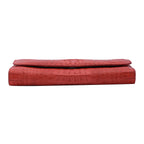 RIVER 100% Genuine Crocodile Leather Wallet with Magnetic Lock(19x10x3Cm) - Red