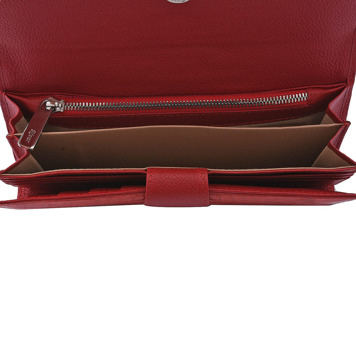 RIVER 100% Genuine Crocodile Leather Wallet with Magnetic Lock - Red 7598002 5