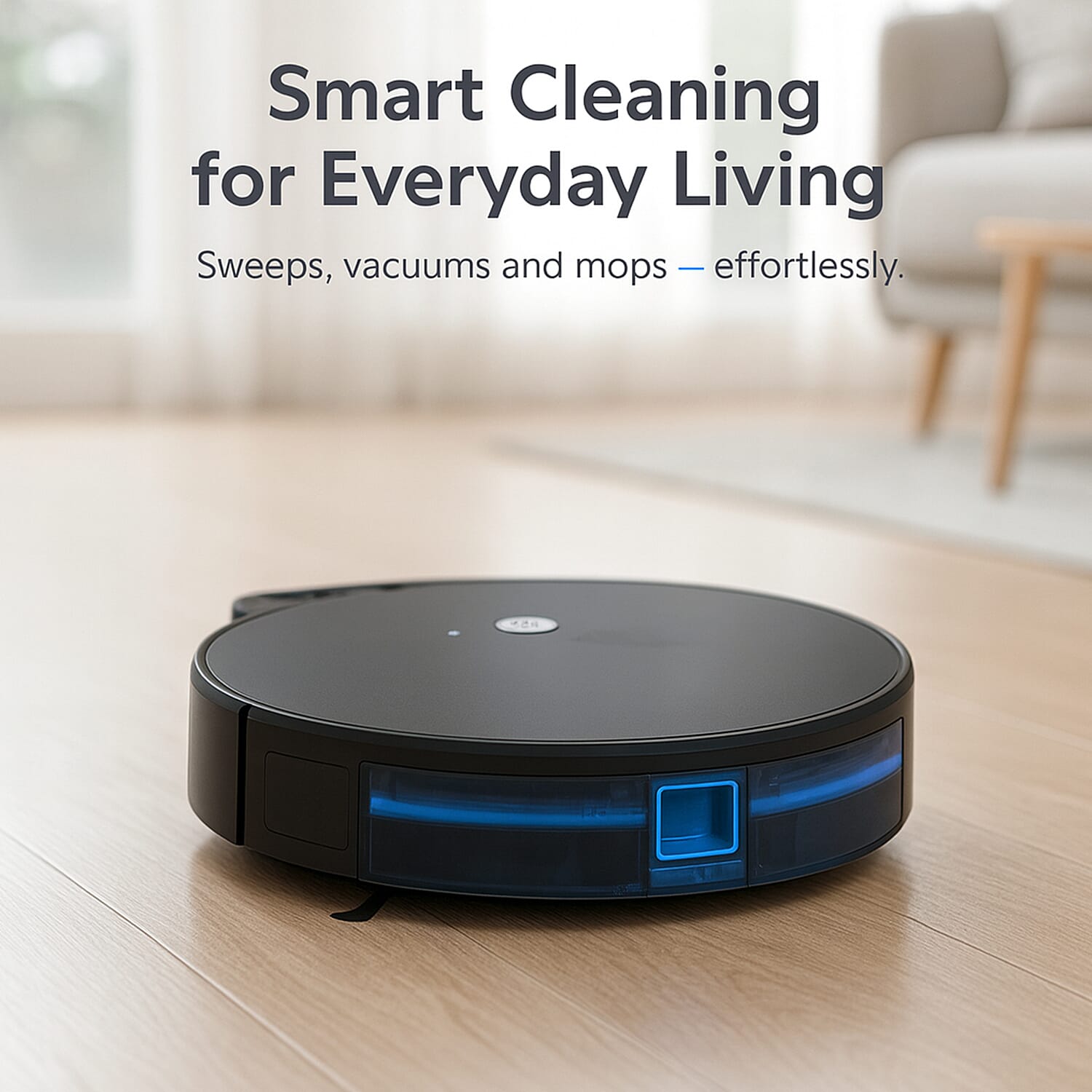 ROBOT Vacuum - Sweeps, Sucks &amp; Mops with Remote or App Controlled, Quiet 60dB - Black &amp; Blue 8233696 5
