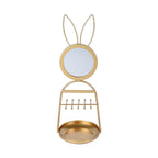 Rabbit Design Jewellery Rack with Mirror (Size 35x12x12 Cm) - Gold