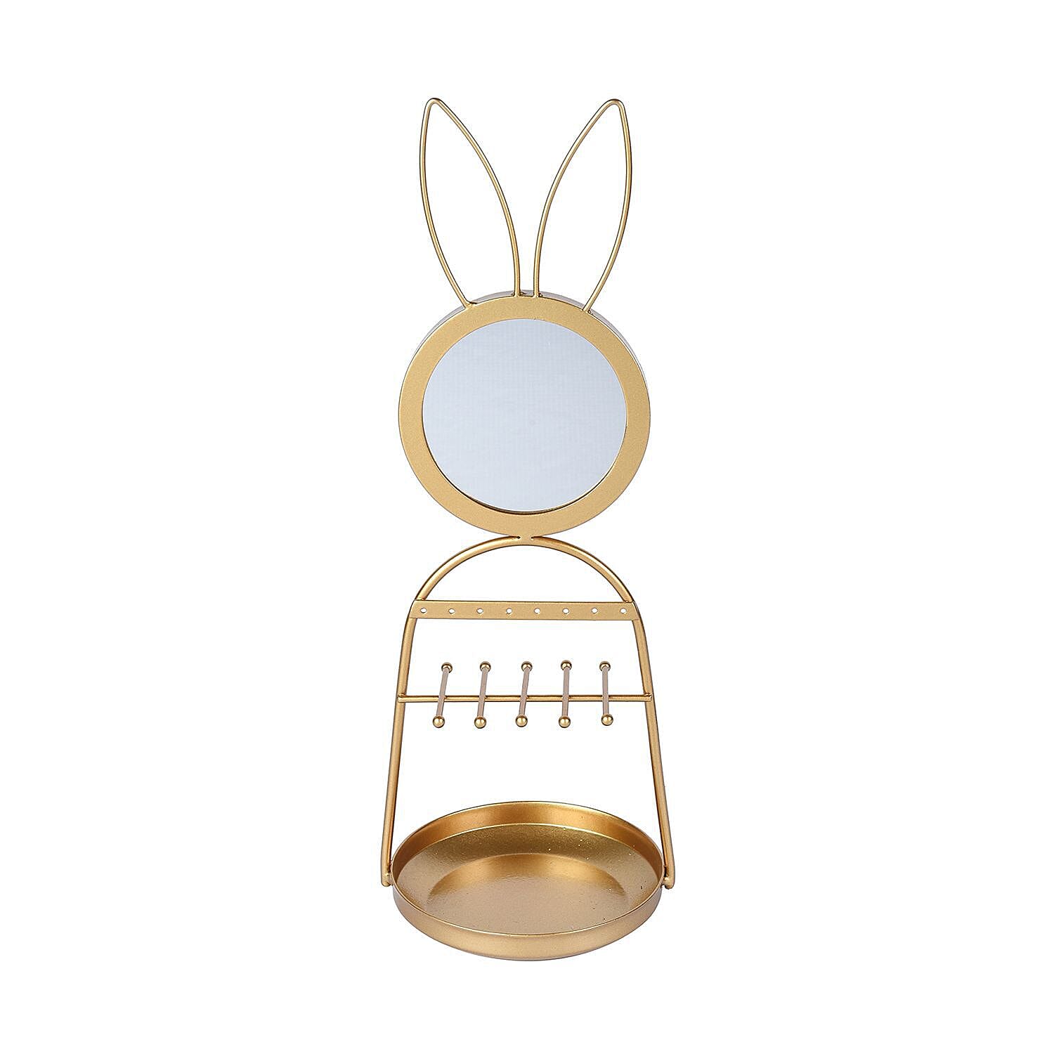 Rabbit Design Jewellery Rack with Mirror (Size 35x12x12 Cm) - Gold 6726219 0