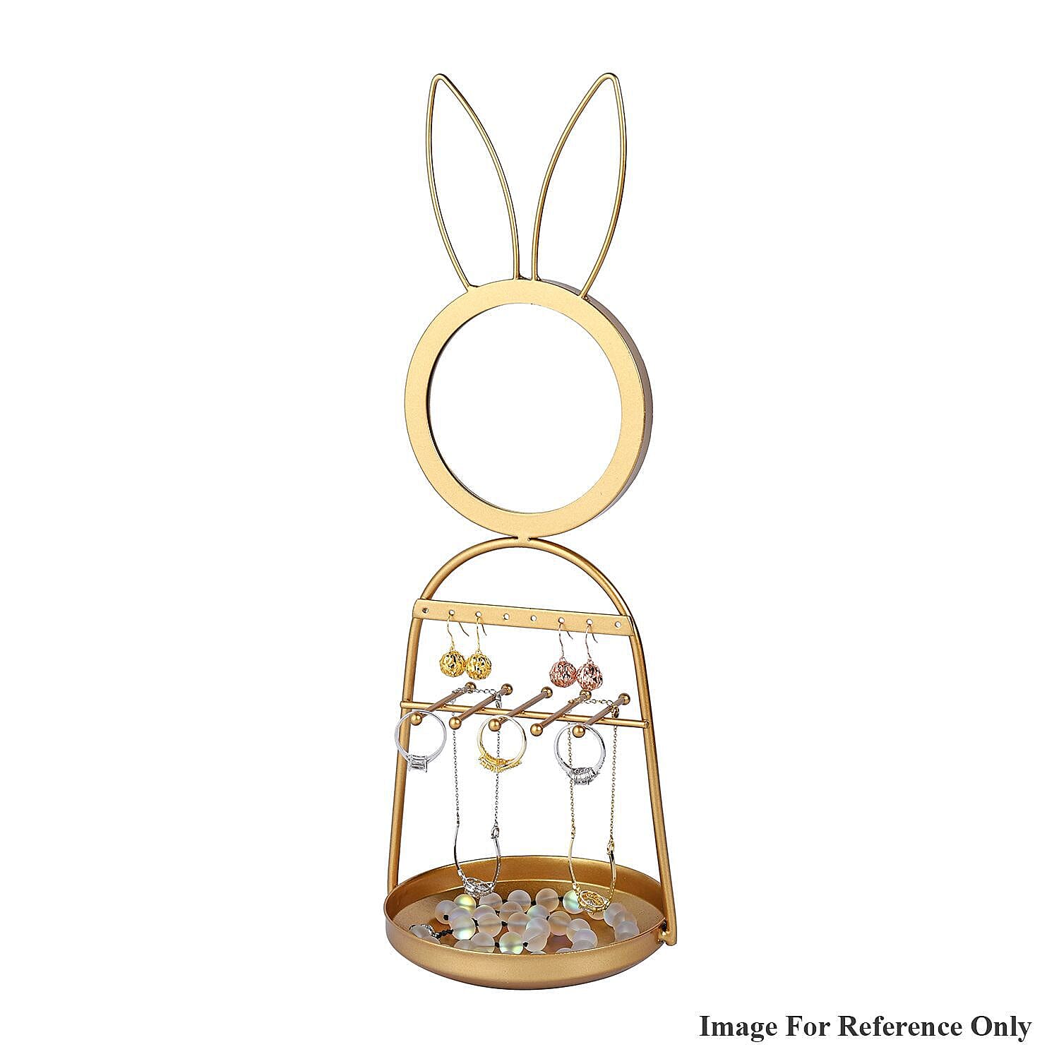 Rabbit Design Jewellery Rack with Mirror (Size 35x12x12 Cm) - Gold 6726219 2
