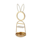 Rabbit Design Jewellery Rack with Mirror (Size 35x12x12 Cm) - Gold