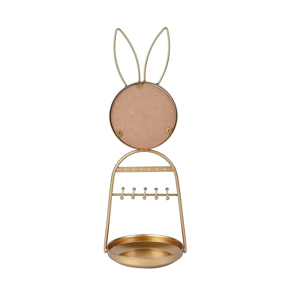 Rabbit Design Jewellery Rack with Mirror (Size 35x12x12 Cm) - Gold