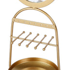 Rabbit Design Jewellery Rack with Mirror (Size 35x12x12 Cm) - Gold