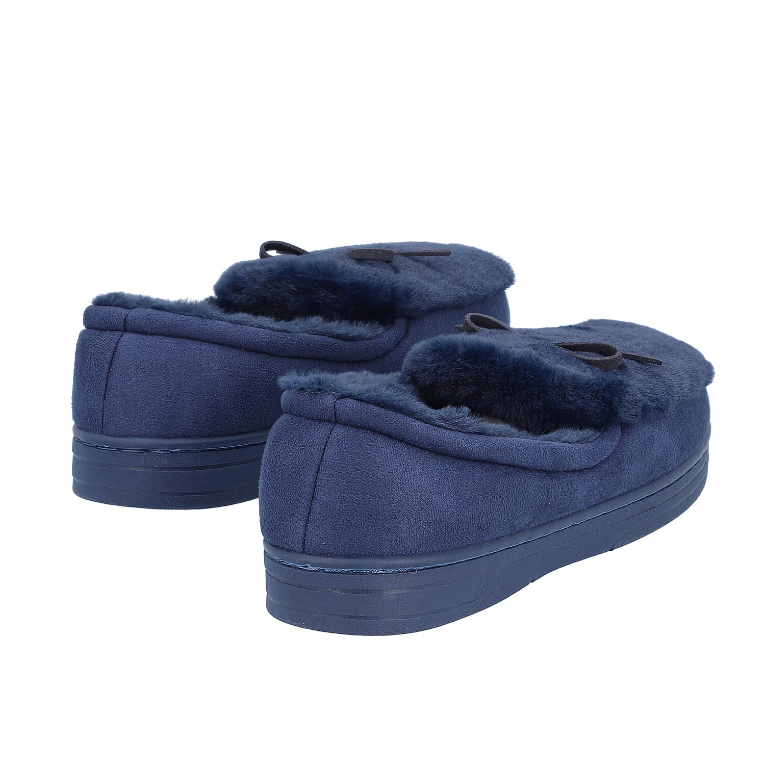 Rabbit Faux Fur Shoes For Women's - Navy 3871335 2